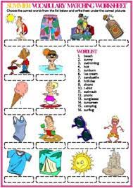 summer esl vocabulary worksheets by mary s class tpt