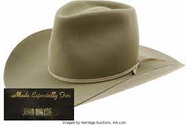 Movie Tv Memorabilia Costumes John Wayne S Custom Made Cowboy Hat This Handsome Resistol Beavercowboy Hat Was Cowboy Hats Mens Cowboy Hats Cowboy Hat Styles