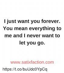 I Just Want You Forever You Mean Everything To Me And I Never Want To Let You Go Wwwsatixfactioncom Httpstcobuudc0ypcq Meme On Me Me