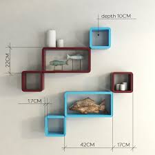Don't leave your wall unadorned. Cube Rectangle Shelf Decorative Shelves Sky Blue Maroon