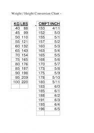 44 organized height cm to feet table