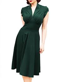 Iperfemminili e perfetti per non passare mai inosservata. Abito Da Donna Al Ginocchio Vintage Anni 40 Vintage Taglie Comode Rockabilly Ball Gown Abito Svasato Abiti Swing Skater Senza Maniche Scollo A V Abito Da Festa Amazon It Moda
