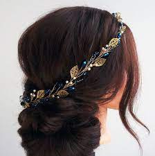 Bridal Hair Vine Wedding Hair Vine Gold Leaf Hair Vine Long Etsy Hair Vine Wedding Bridal Hair Vine Long Hair Vine