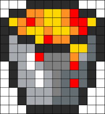 Minecraft Lava Bucket Kandi Pattern Minecraft Beads Minecraft Quilt Perler Beads