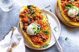 Spaghetti Squash Lasagna Boats With Almond Ricotta Recipe Recipe Fodmap Recipes Low Fodmap Recipes Low Fodmap Recipes Dinner
