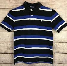 Black And Blue Polo Ralph Lauren Shirt Polo Ralph Lauren Polo Shirt Boys Size L 14 16 Blue Black White Stripes Ebay Boys Polo Shirt Navy White Striped Shirt Ralph Lauren Polo Shirts