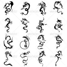 A tribal dragon tattoo refers to the design of a dragon portrayed with the help of twisting black lines and curves. Tribal Dragon Tattoo Designs Vector Pack Tribal Dragon Tattoos Small Dragon Tattoos Tribal Dragon Tattoo
