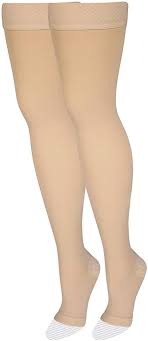 Amazon Com Nuvein Medical Compression Stockings 20 30 Mmhg Support Women Men Thigh Length Hose Open Toe Beige Small Nv4468bg S Small 1 Pair Health Personal Care