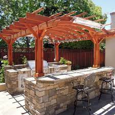 Oftentimes, your local contractor, landscaper, or handyman might have ideas that can be completed within your existing space and timeline. Outdoor Kitchen Pergola Custom Redwood Kitchen Pergola Kit