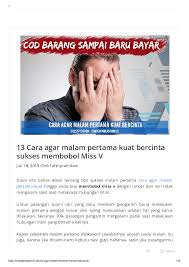Maybe you would like to learn more about one of these? Pdf 13 Cara Agar Malam Pertama Kuat Bercinta Sukses Membobol Miss V Fahmy H E R B A L Store Academia Edu
