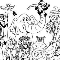 Top 10 jungle animals coloring pages for kids: Jungle Friends Coloring Pages Surfnetkids