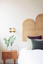 The headboard and footboard feature a rich gray finish on the elegant contoured wood post frame and cane panels. 20 Stunning Rattan Beds Headboard Ideas For The Bedroom