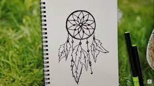 How To Draw Easy And Beautiful Dream Catcher || Minimal Art - Youtube