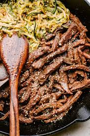 If desired, sprinkle with parsley. Easy Flank Steak With Zoodles Easy Weeknight Recipes