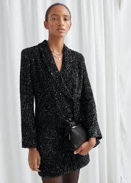 Get Ready For New Year S Eve With Other Stories Blazer Dress Long Sleeve Dress Mini Black Dress