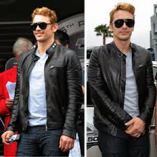 It's where you'll find a lot of customized genuine leather jacket mens with studs and patches all over. Mens Black Genuine Leather Jacket Real Lambskin Slim Fit Biker Style Retro S 3xl Ebay