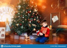 6 Years Old Boy Wearing Like Hussar Sit On Floor Near Christmas Tree With Nutcracker In His Hands Big Clock And Dollhouse Child Stock Photo Image Of Hussar Character 166773566