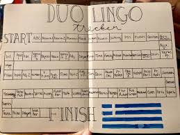 Bullet Journal Duolingo Tracker Language Journal Bullet Journal Travel Bullet Journal School