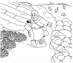 Parable Of The Sower Scattering Seed Into Rock Places In Parable Of The Sower Coloring Page Coloring Pages Jesus Drawings Sower