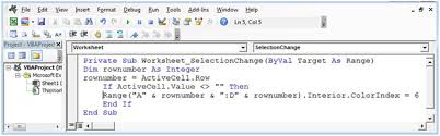 This excel vba example explains vba colorindex to find interior color of excel cell. How To Change Color Of The Row With A Click Using Vba In Microsoft Excel 2010