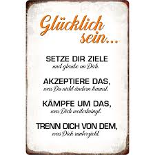 Glücklich bin ich nur mit dir · angelika milster. Schild Spruch Glucklich Sein Setze Dir Ziele 20 X 30 Cm 7 49