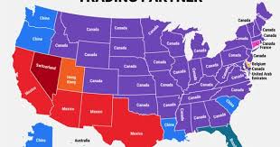 Each State S Biggest Export Trading Partner Map U S States Historical Maps