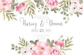 Pikbest has 229605 watercolor flower design images templates for free. Wedding Invitation With Lovely Watercolor Flowers Free Vector Nohat Free For Designer