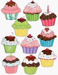 Pembe Kreasyon Dekupaj Kagitlari Cupcake Illustration Decoupage Cupcake