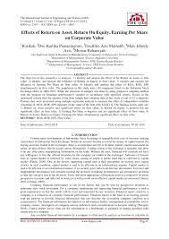 Untuk mengetahui pengaruh dari debt to equity ratio (der), return on equity (roe), Pdf Effects Of Return On Asset Return On Equity Earning Per Share On Corporate Value
