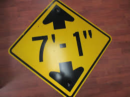 Black And Yellow Sign On Road Retired 30 X 30 Yellow Black 7 1 Bridge Clearance Street Road Sign Road Signs Yellow Black Ret