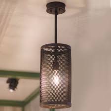 Is a can light allowed to be supported by ceiling grid or does it have to have its own support system (chain or heavy gage wire)? Suspended Ceiling Light With Grid Shade Wrought Iron Casa Lumi
