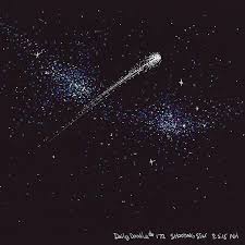 No 172 Shooting Star Original Artwork Daily Doodle Art Print Black And White Night Sky Shooting Star Drawing Galaxy Drawings Drawing Stars