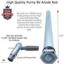 Does anyone know the size socket will fit the rod? Suburban Rv Anode Rod Water Heater Part 232767 Magnesium 9 25 L 3 4 Npt Thread With Ptfe Thread Seal Teflon Tape 2 Pack Walmart Com Walmart Com