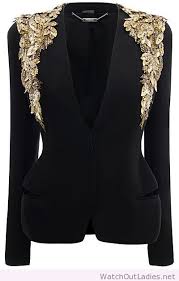 Black And Gold Jacket Womens Alexander Mcqueen Black And Gold Blazer Fashion Clothes Womens Fashion