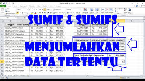 Cara Menjumlahkan Data Tertentu Di Excel Dengan Rumus Sumif Dan Sumifs Youtube