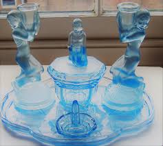 Check spelling or type a new query. Stunning Electric Blue Three Graces Dressing Table Art Deco Pressed Glass Set Art Table Art Deco Glass Dressing Table Set