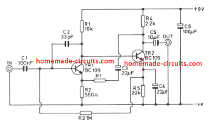 More images for skema input balance transistor » 5 Simple Preamplifier Circuits Explained Homemade Circuit Projects
