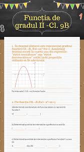 Coordonatele provizorii determinate prin intersectie inapoi FuncÈia De Gradul Ii Cl 9b Interactive Worksheet By Vasilache Galina Wizer Me