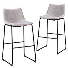 Yaheetech 30 inches metal bar stools high backless bar height. Buy Maison Arts Bar Height Bar Stools Set Of 2 With Back 30 Inch Tall Stools For Kitchen Island Modern Bar Chairs High Upholstered Barstools 300lbs Bear Capacity Light Grey Online In