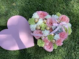 Use them in commercial designs under lifetime, perpetual heart shaped box with handmade chocolate covered strawberries with different toppings and flowers as a present on valentines day. Flowers In A Heart Shape Box Roses Ferrero Rocher Chocolate Heart Shape Box Box Roses Bouquet Arrangements