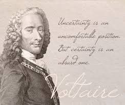 Uncertainty Is An Uncomfortable Position But Certainty Is An Absurd One Voltaire Quote Art Marketing Your Art The Art Quotes Voltaire Quotes Positivity