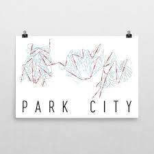Park City Ski Map Art Park City Ut Park City Trail Map Park City Ski Resort Print Park City Poster Park Park City Ut Park City Trail Map Park City Skiing