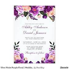 Ultra Violet Purple Floral Wedding Invitation Ps Zazzle Com Gold Wedding Invitations Purple Bridal Shower Favors Floral Wedding Invitations
