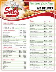 Due to the travel ban we will no longer be able to deliver today hope to be open for business tomorrow!!! Sal S Pizza Hartford Menu In Hartford Wisconsin Usa