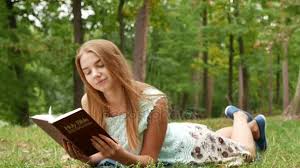 Laying Slender Girl Read Bible Park — Stock Video © slavik65 ...