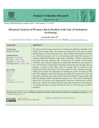 Historical Analysis of Womens Ideal World in Folk Tale of Nushafarin  Gowhartaj