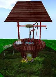 Weatherproof, rustic, natural looking deck & patio decor. Second Life Marketplace Wishing Well Wood Outdoor Patio With Pump