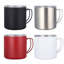 Insulated Travel Stainless Steel Coffee Mug With Handle In 2020 Stainless Steel Coffee Stainless Steel Coffee Mugs Insulated Coffee Mugs