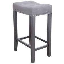 Buy products such as winsome wood satori saddle seat stool, multiple sizes and colors at walmart and save. Macie Grey Backless Wooden Counter Stool With Upholstered Seat 24 At Home