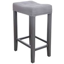 Bar stools are commonly available in a few different heights but the most popular are counter height bar stools (about 24 to 27 in height) and bar height no matter which size of barstool you are after, always ensure that there is about 10 of space between the top of the seat to the underside of the. Macie Grey Backless Wooden Counter Stool With Upholstered Seat 24 At Home